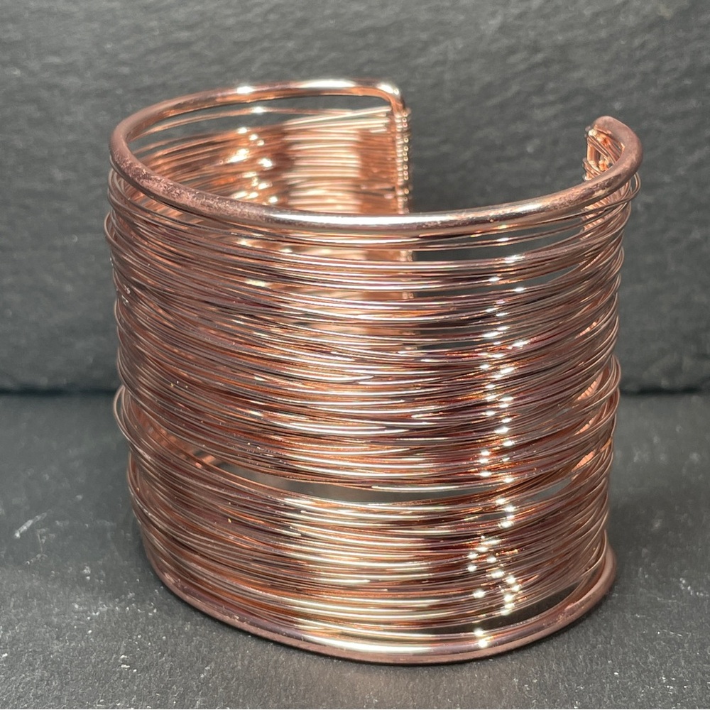Adjustable Rose Gold Boho Wire Bracelet - Picture 6 of 9
